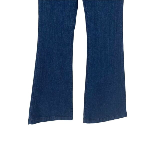 Bell Bottom Jeans High Rise Dark Wash Stretch Fit GJG Brand Juniors Size 11 Boho - Picture 5 of 7